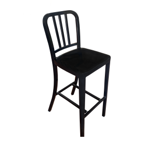 Navy Aluminium Bar Stool 75cm - Black